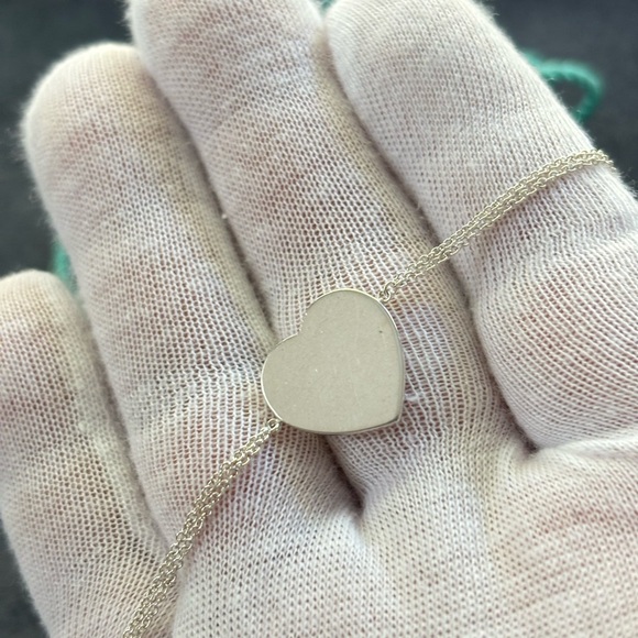 Tiffany & Co. Double Chain Heart Tag Bracelet 6" - Picture 6 of 7